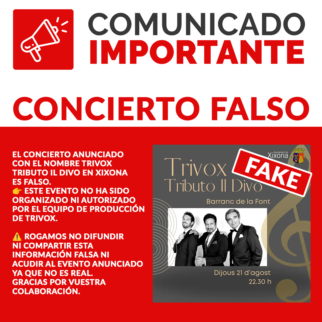 AVISO URGENTE SOBRE SUPLANTACIÓN DE NUESTO GRUPO TRIVOX